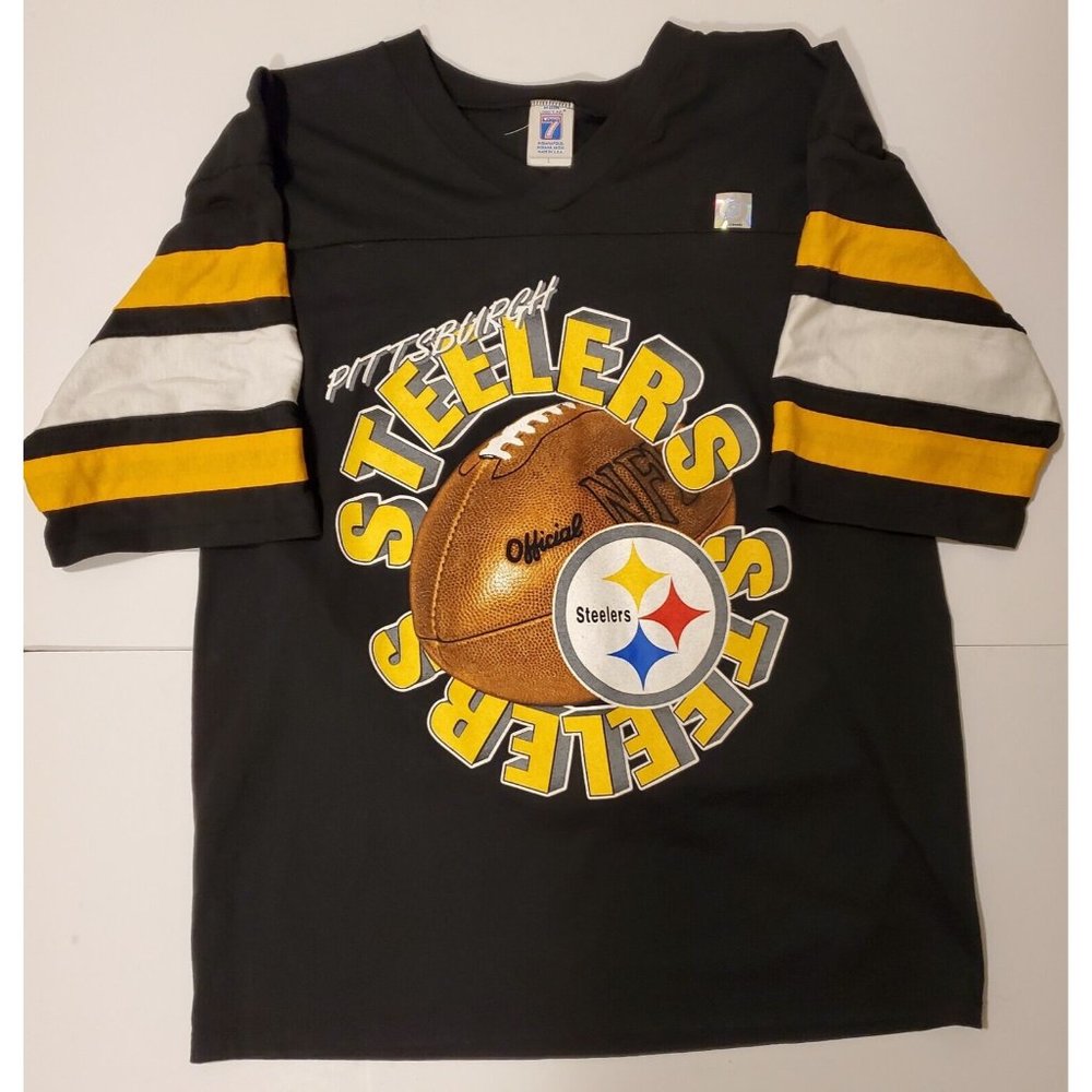 Pittsburgh Steelers - Logo 7 T-Shirt Jersey Made In The USA Size Large L